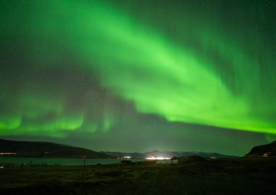 Northern Lights illuminating the Icelandic night sky